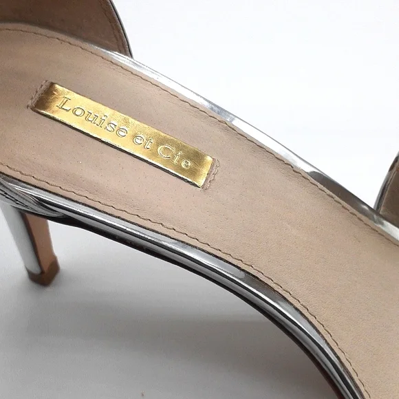 Louise Et Cie Silver Strappy Heels Evening Formal Size 10 - Picture 4 of 7